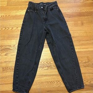 Old Navy Women's High Rise Barrel Jeans - Black